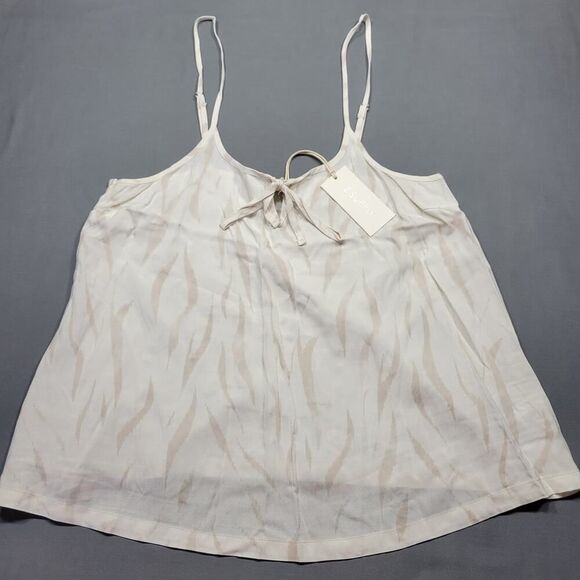 Z Supply Tops - Z Supply Cream Tan Tank Zebra Preppy Crop Lightweight Sheer NEW $49 Women XS Top